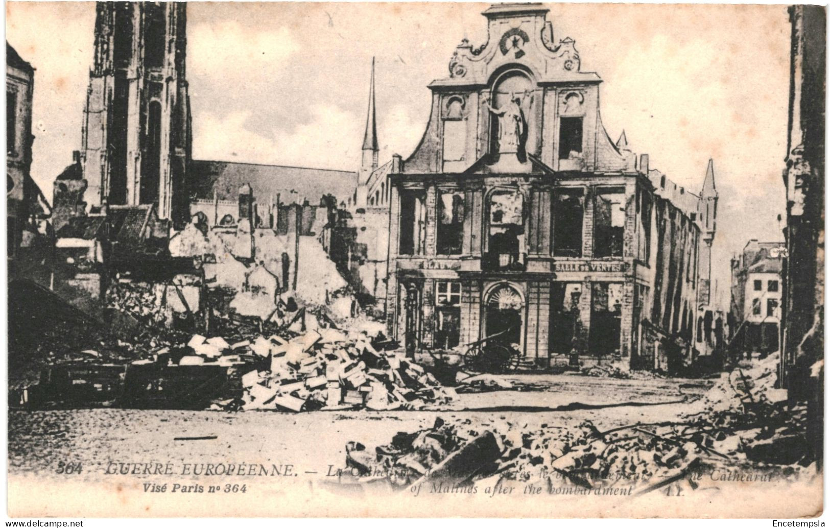 CPA  Carte Postale Belgique Malines Cathédrale Après Le Bombardement VM69569 - Malines