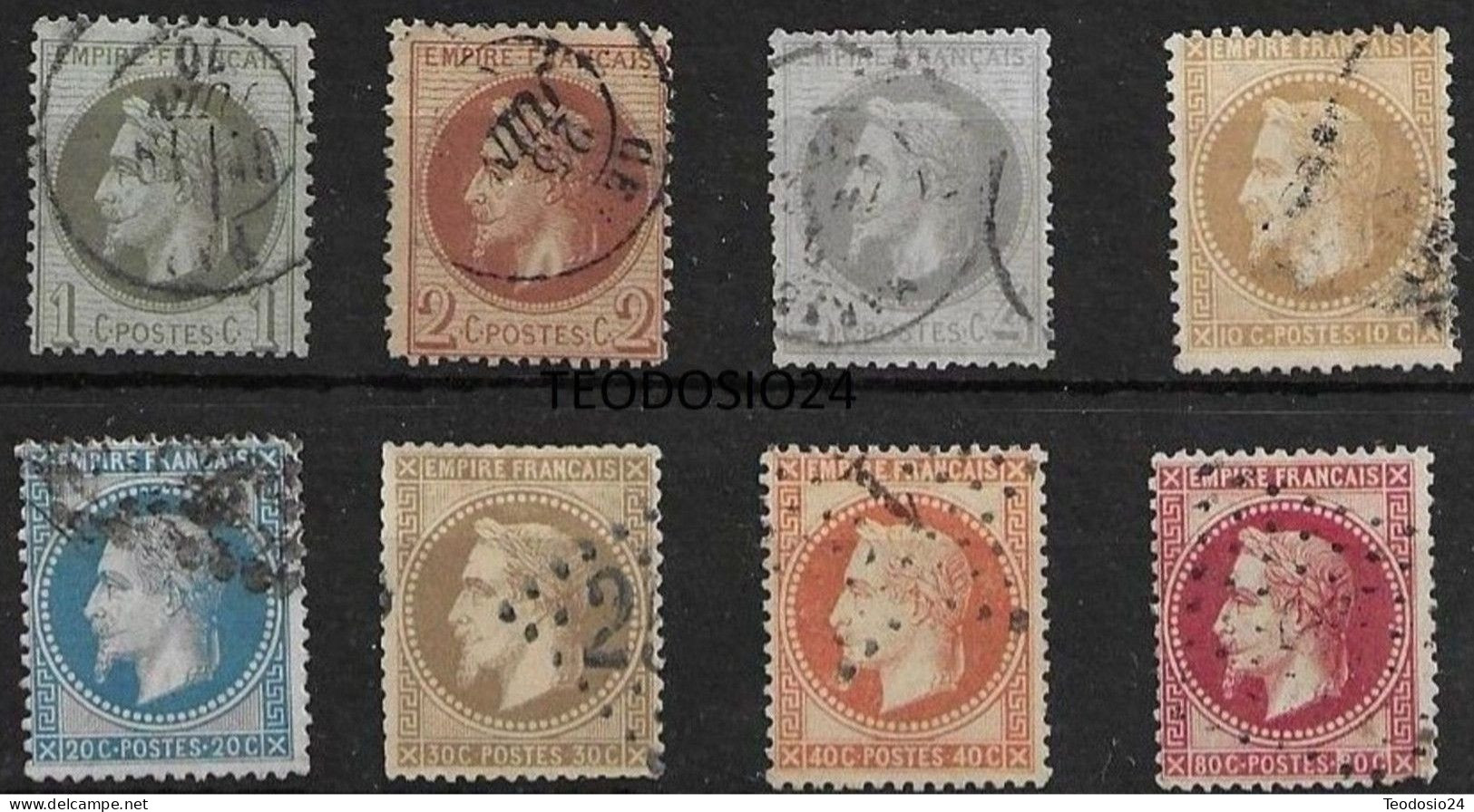 FRANCIA FRANCE 1863/70 YVERT 25/30 CAT 177 EUROS. - 1863-1870 Napoléon III Lauré