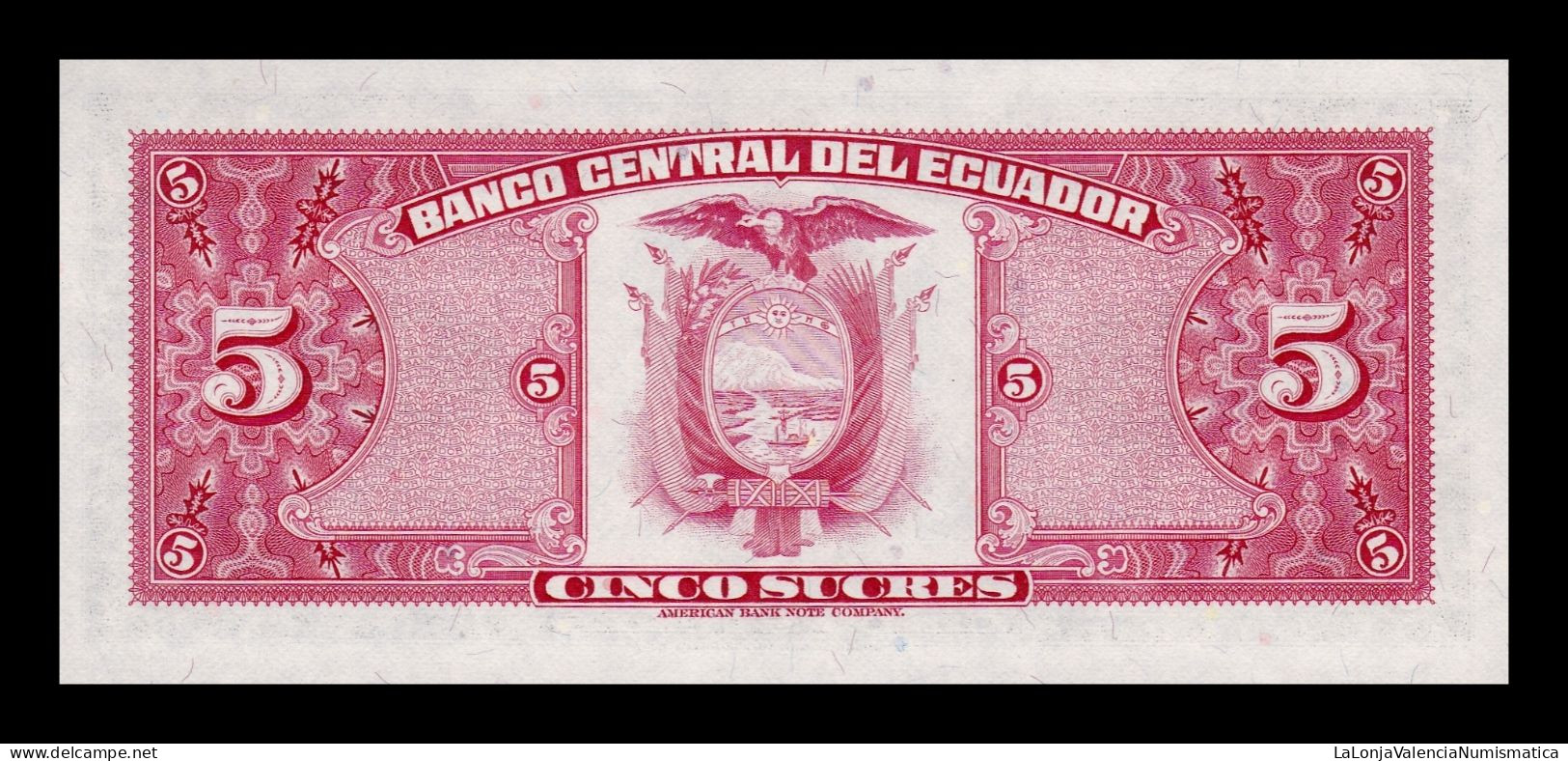 Ecuador 5 Sucres 1983 Pick 108b(4) Serie HY Sc Unc - Ecuador