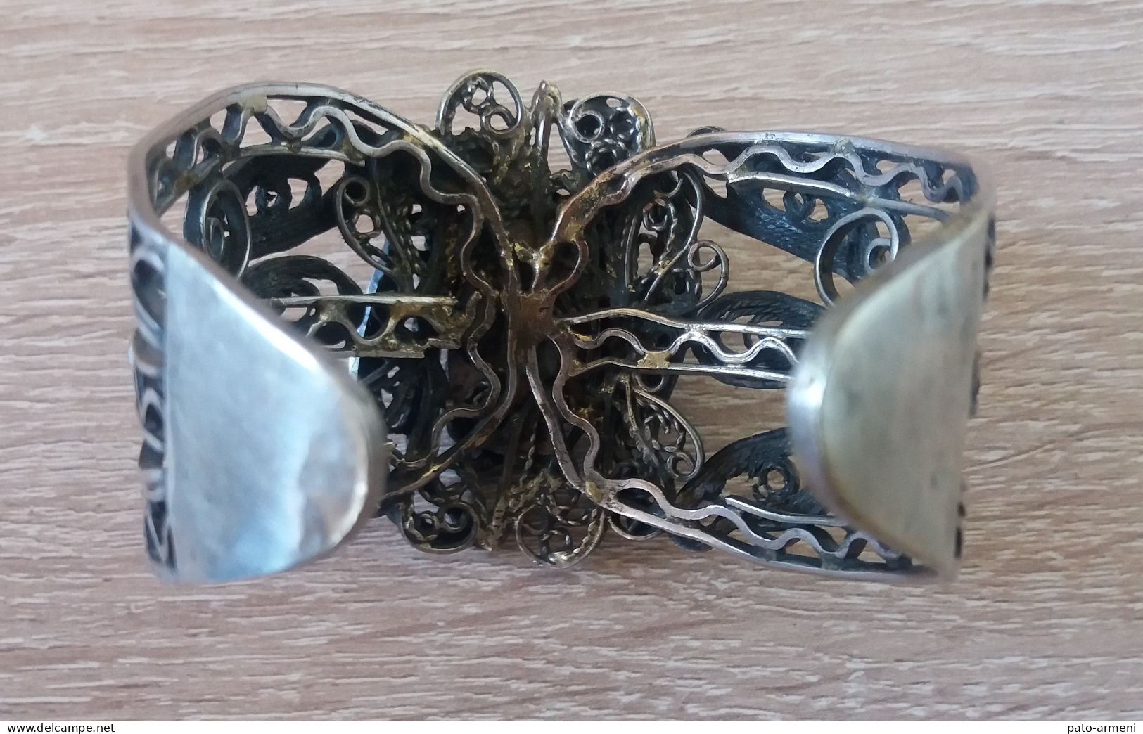 Ancien Bracelet à Poignet Filigrane Soviétique Arménien des Années 1960, Bracelet Arménien, Bracelet tribal ethnique