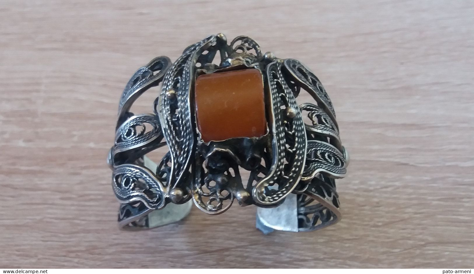 Ancien Bracelet à Poignet Filigrane Soviétique Arménien des Années 1960, Bracelet Arménien, Bracelet tribal ethnique