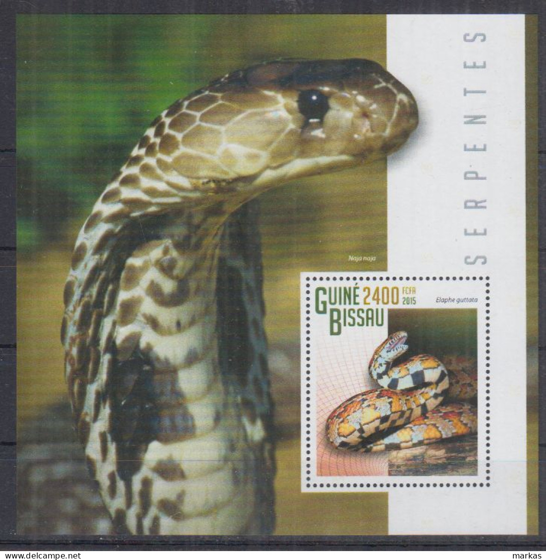 U13. Guinea-Bissau MNH 2015 Fauna - Reptiles - Snakes - Serpents