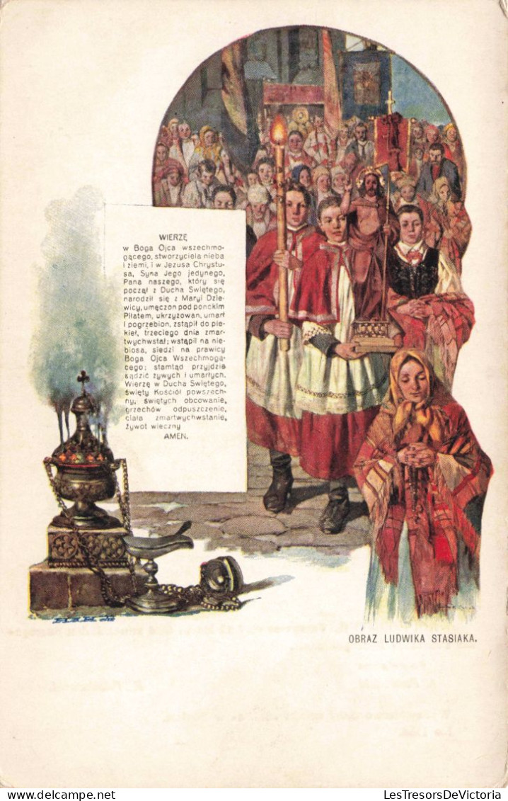 RELIGION - Christianisme - Procession Religieuse - Wierze - Obraz Ludwicka Stasiaka - Carte Postale Ancienne - Papes