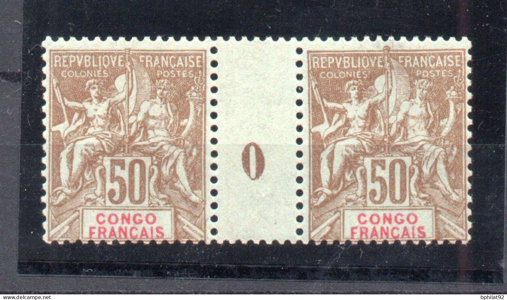 !!! CONGO, PAIRE DU N°45 AVEC MILLESIME 0 NEUVE ** - Unused Stamps