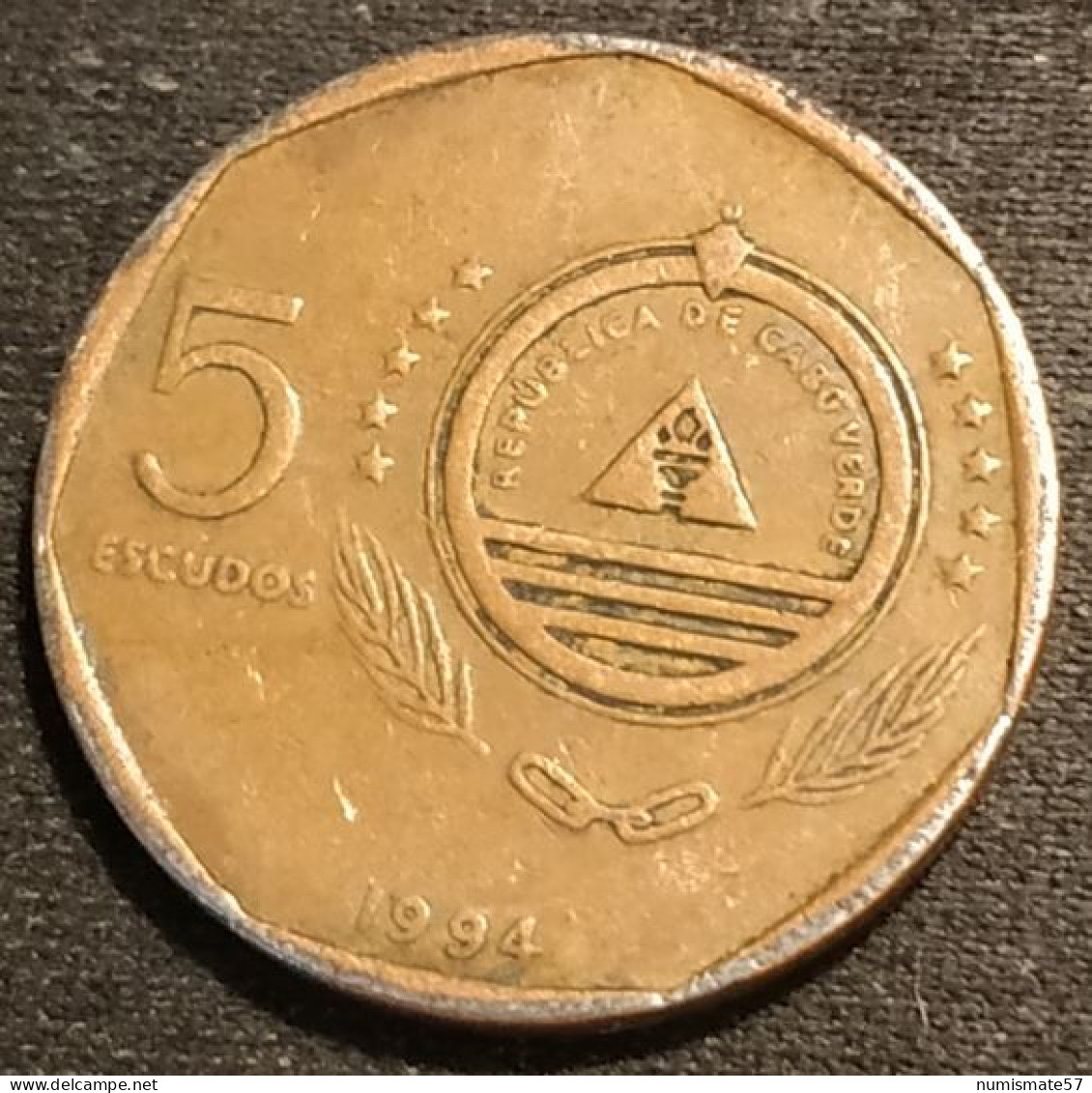 CAP VERT - CABO VERDE - 5 ESCUDOS 1994 - CONTRA BRUXAS - KM 31 - Cape Verde