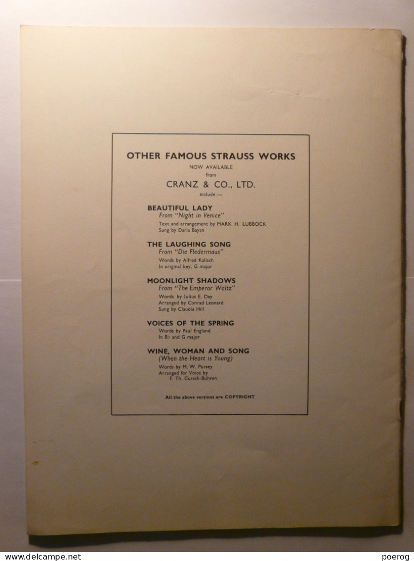 PARTITIONS - ALBUM OF STRAUSS POLKAS - CRANZ & CO LONDON - ANNEN POLKA FIGARO POLKA PIZZICATO POLKA TIK TAK BAHN Etc ... - Partitions Musicales Anciennes