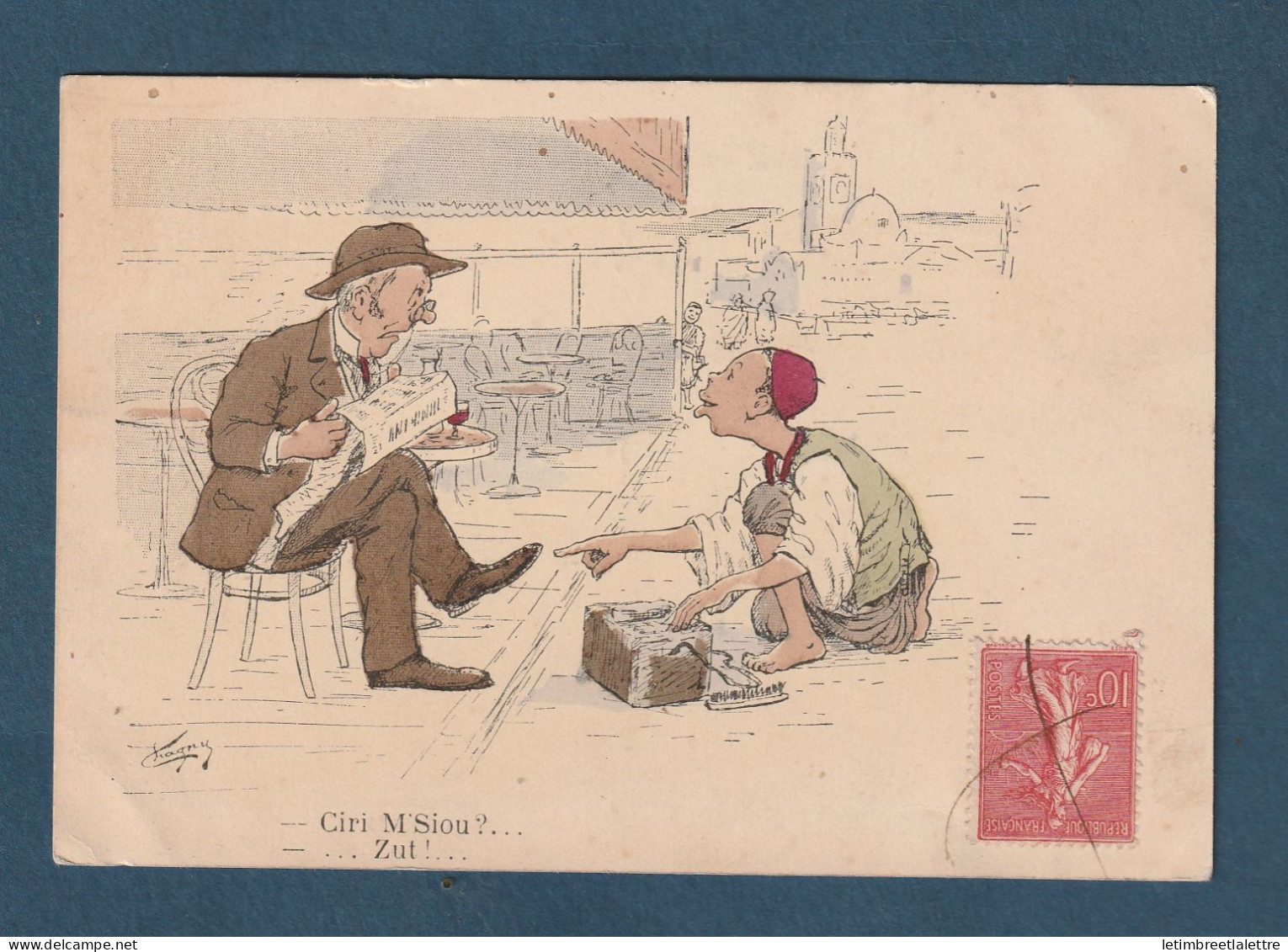 France - Carte Postale Illustrées Chagny - Ciri M'Siou ?... Zut.. Cireur De Chaussures - - Chagny