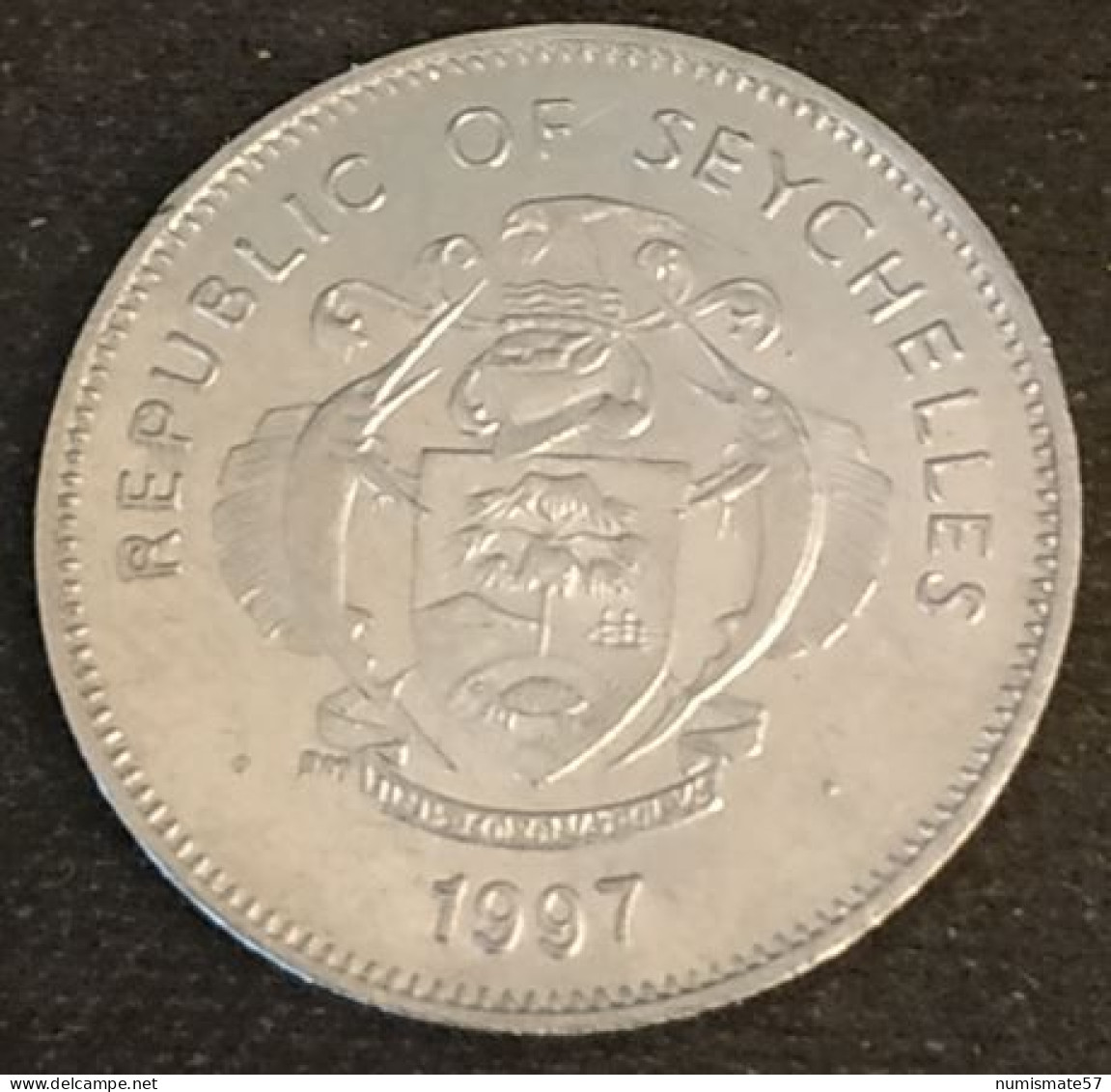 SEYCHELLES - 25 CENTS 1997 - Acier Nickelé - KM 49a - ( Perroquet Noir Coracopsis Nigra ) - Seychellen