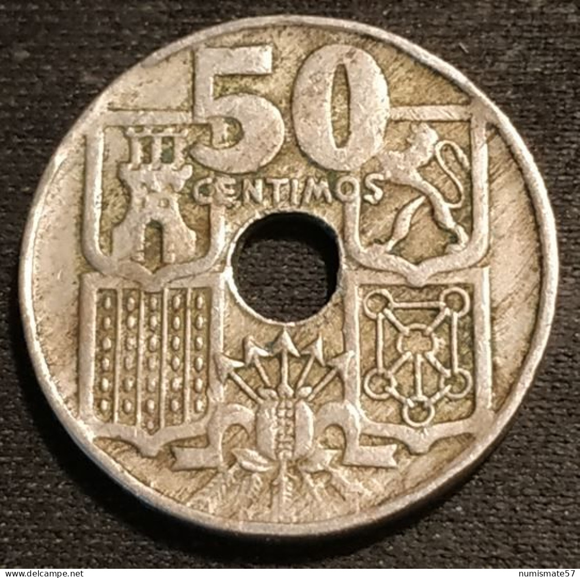 ESPAGNE - ESPANA - SPAIN - 50 CENTIMOS 1949 ( 1953 ) - Ancre -  Flèches Vers Le Haut - KM 777 - 50 Pesetas