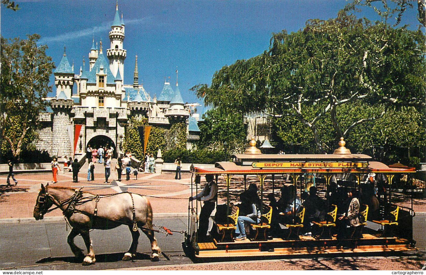 USA Anaheim CA Disneyland Sleeping Beauty Castle Horse-drawn Street Car - Anaheim