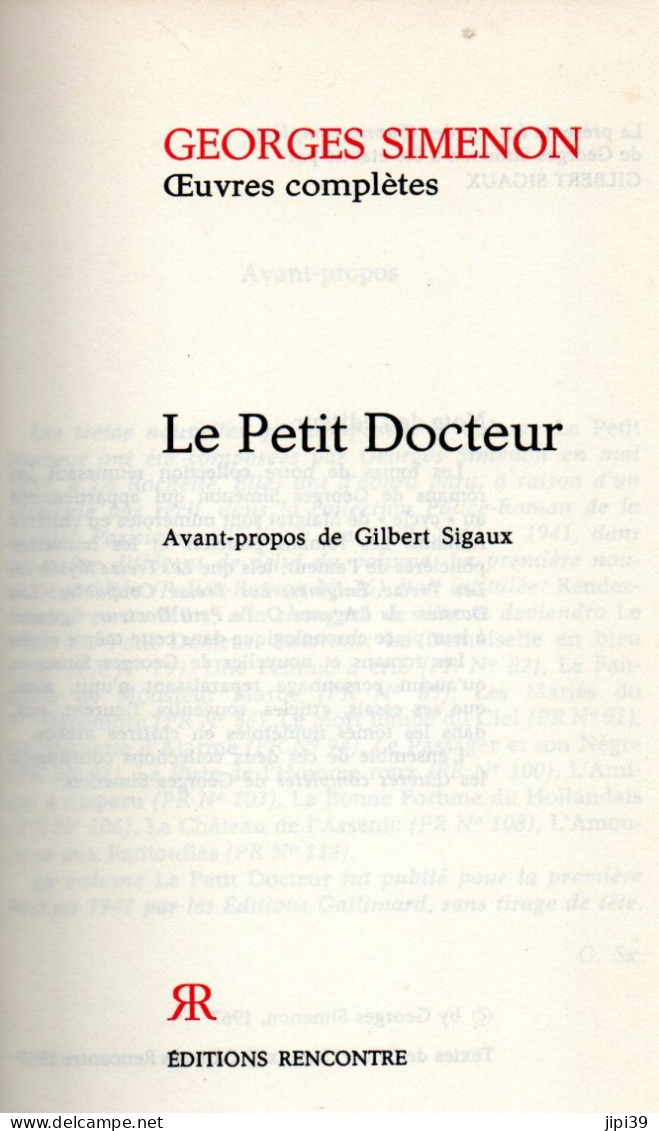 Bradé : Le Petit Docteur - Simenon