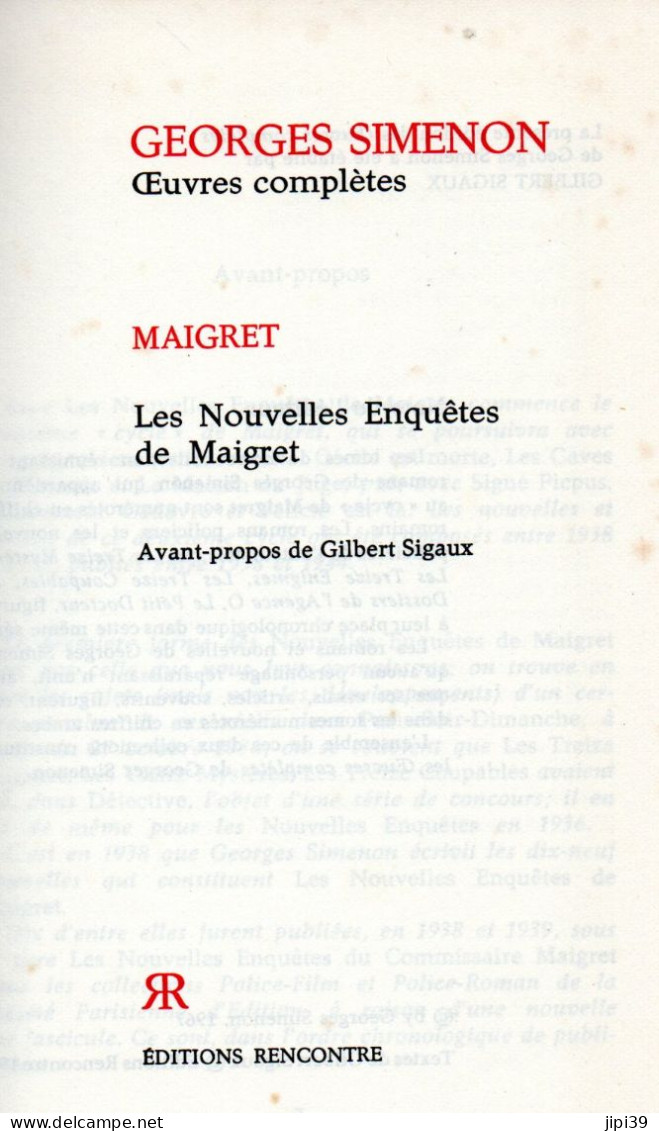Bradé : Les Nouvelles Enquetes De Maigret , L'Improbable Monsieur Owen , Ceux Du Grand Café - Simenon