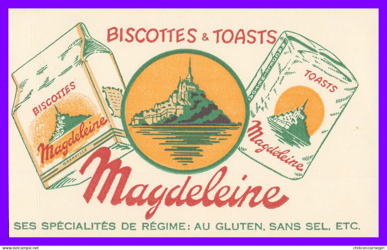 * Buvard - Biscottes Toasts - MAGDELEINE - Spécialités De Régime - Gluten Sans Sel - Biscotti