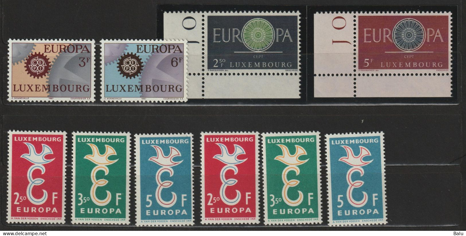 Luxemburg Posten Mit 10 Postfrischen EUROPA CEPT Marken, 1958 590-92 (2), 1960, 1967 - Sonstige & Ohne Zuordnung