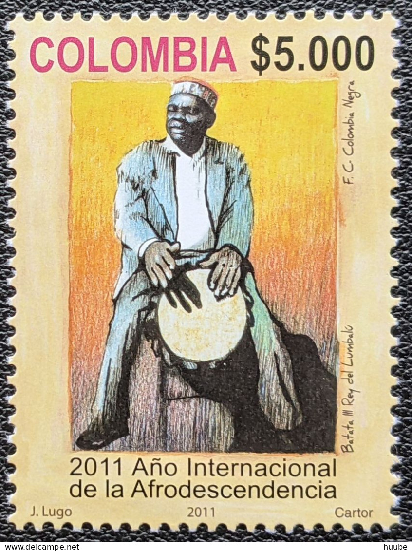 Colombia, 2011, Mi 2741, International Year For People Of African Desent, Drummer, 1v, MNH - Musique
