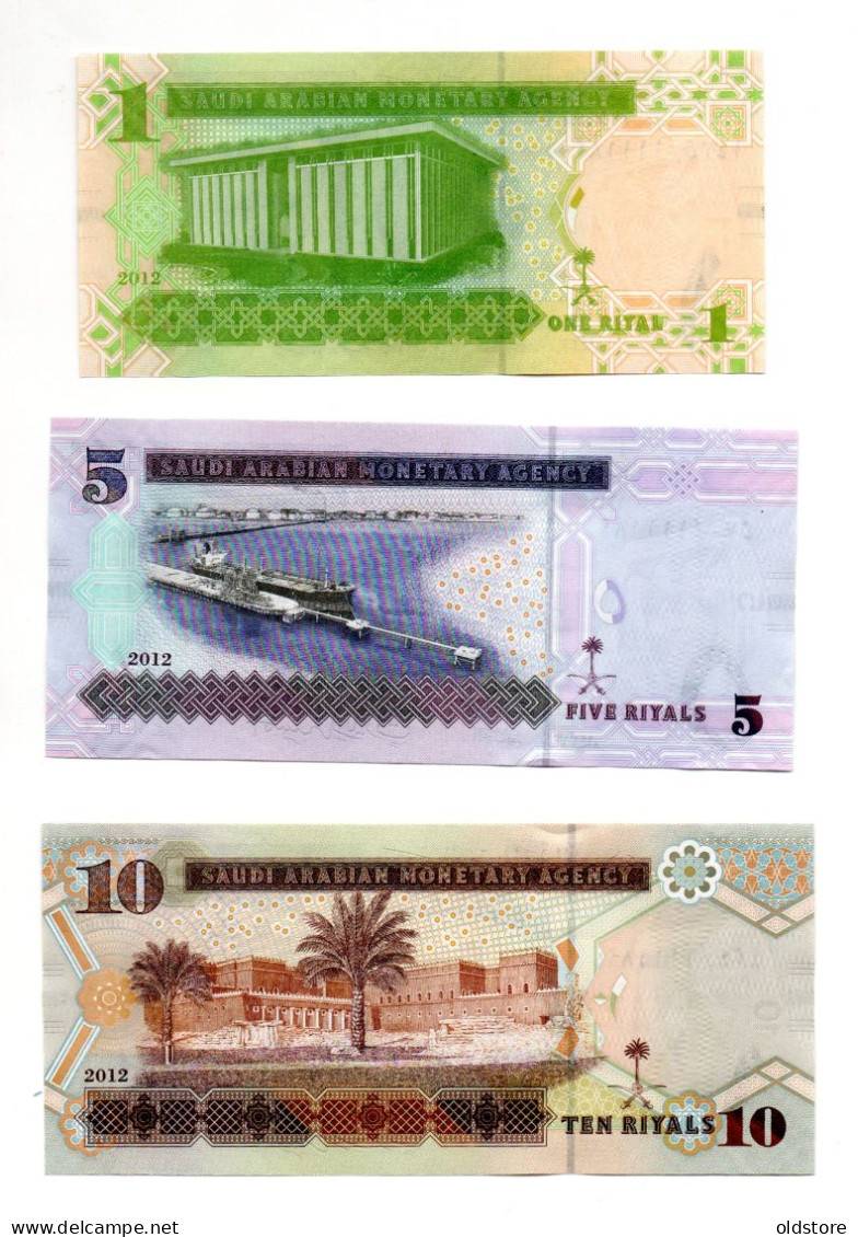 Saudi Arabia Banknote - (Set Of 3 Notes With Same Fancy Serial Number 111182 ) - ND 2012 - King Abdulla - UNC - Arabie Saoudite