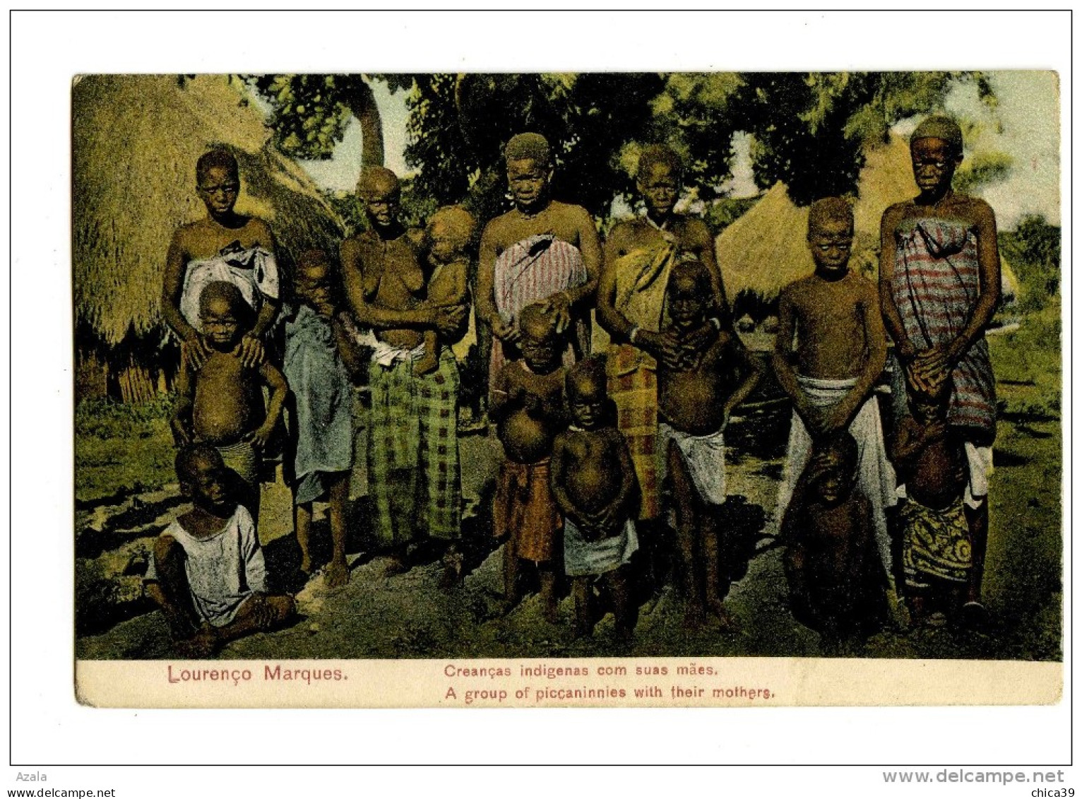 18207 - Laurenço Marques - Creanças Indigenas Com Suas Mäes - A Group Of Piccaninnies With Their Mothers - Mozambique