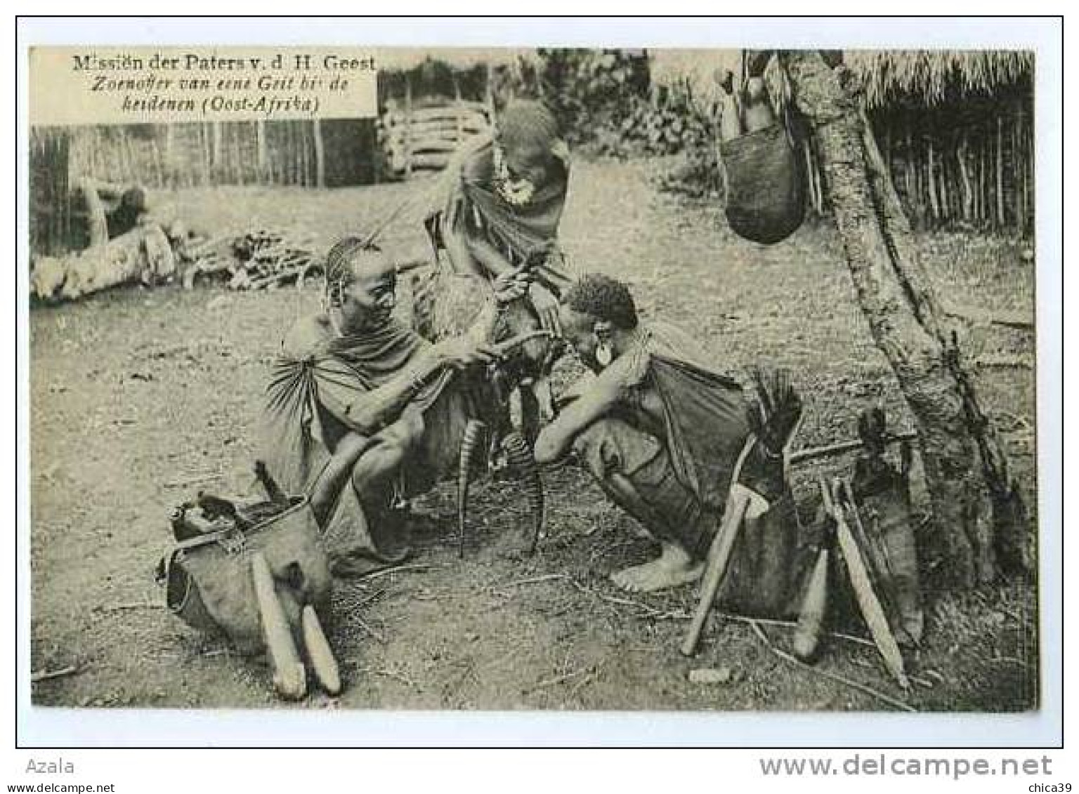 009668  -  Zoenoffer Van Eene Feit Van Bij De Heidenen  -  Sacrifice D'une Chèvre Par Le Sorcier - Kenya