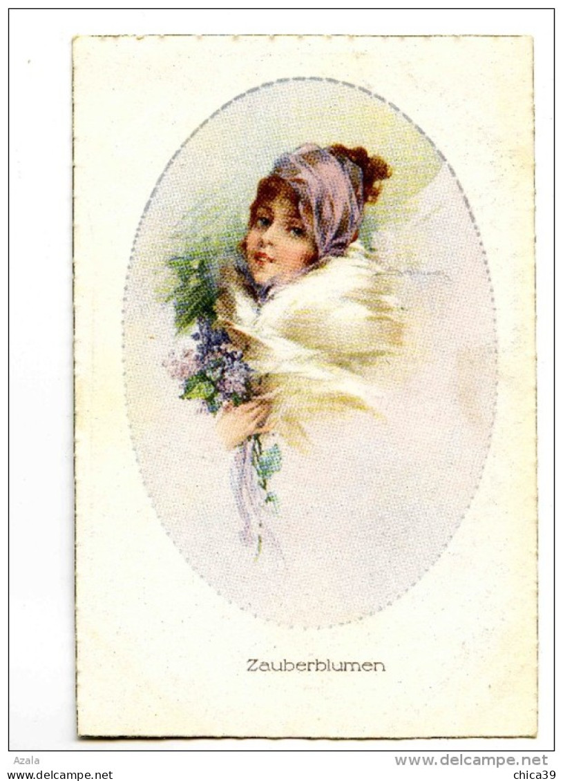 A 18770   -   Illustrateur Schilbach  -  Viennoise  -  Zauberblumen  -  Jolie Jeune Femme Avec Bouquet - Schilbach