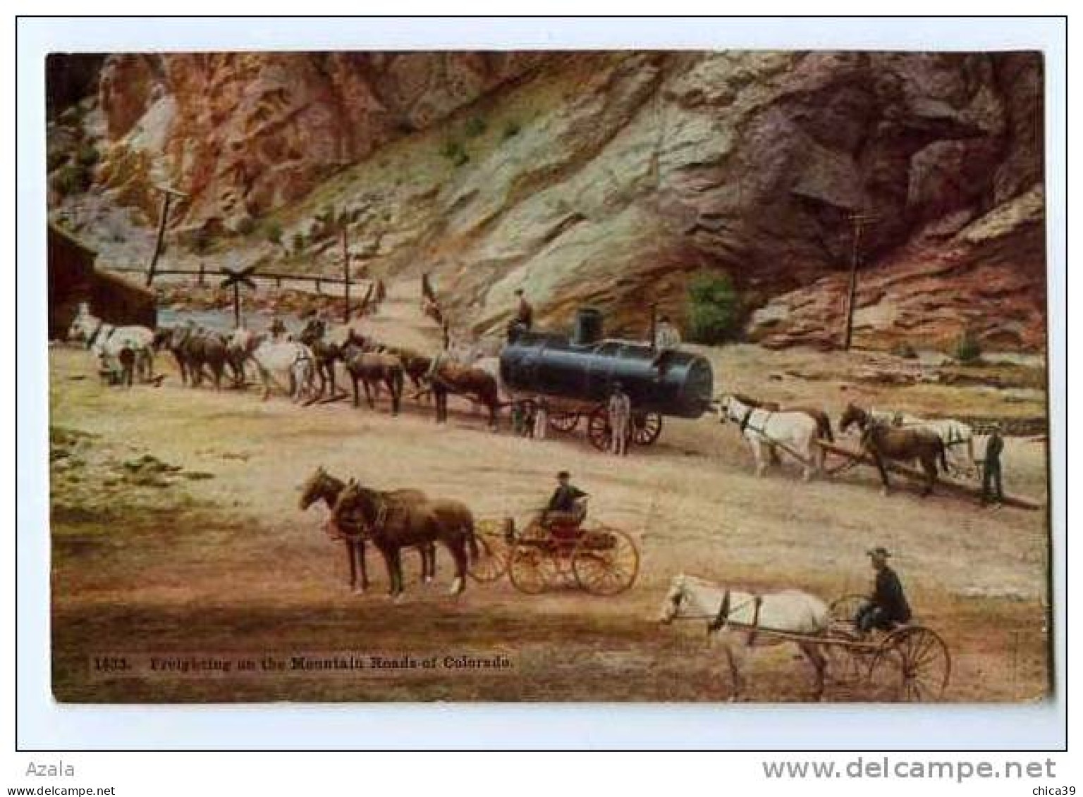 010556  -  Freighting On The Mountain Roads Of Colorado - Rocky Mountains