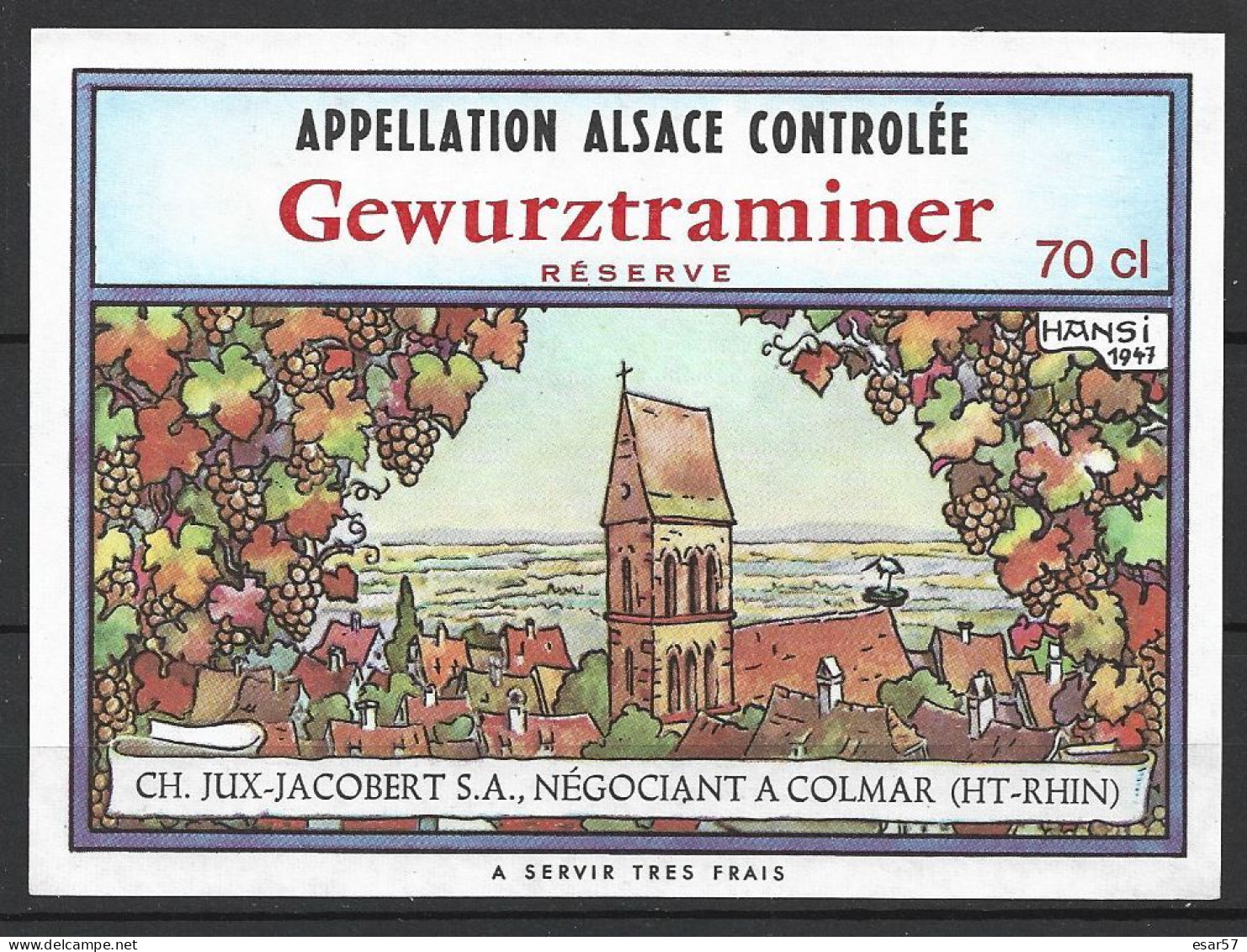 Super Lot 4 étiquettes Anciennes Et Neuves  VIN D'ALSACE HANSI - JJ WALTZ / 1947 - White Wines