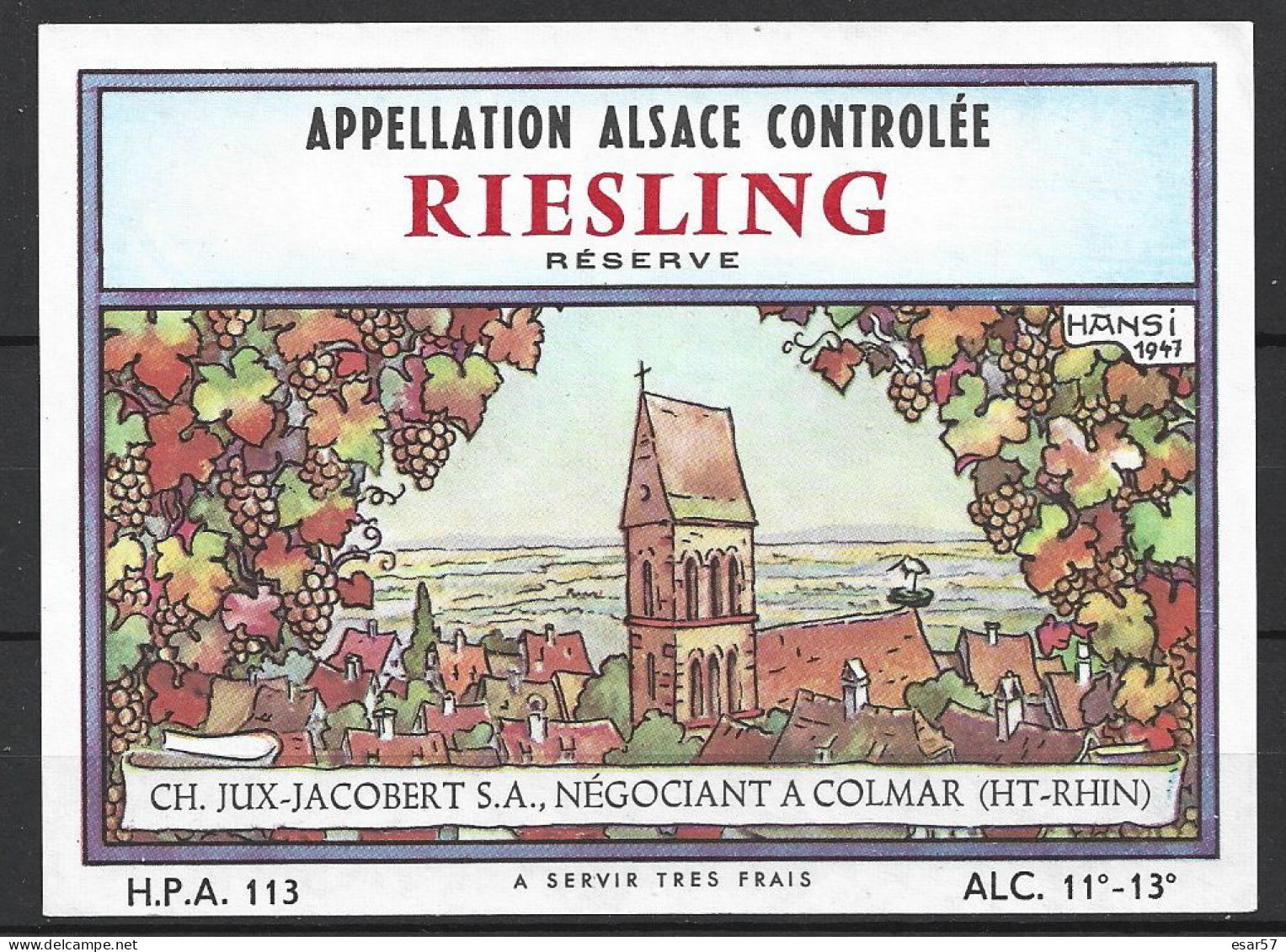 Super Lot 4 étiquettes Anciennes Et Neuves  VIN D'ALSACE HANSI - JJ WALTZ / 1947 - Witte Wijn