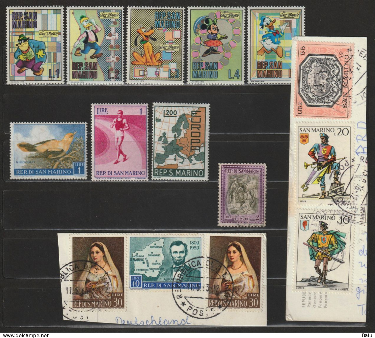 San Marino Posten Postfrischer Und Gestempelter Marken, 2 Fragmente - Collections, Lots & Séries