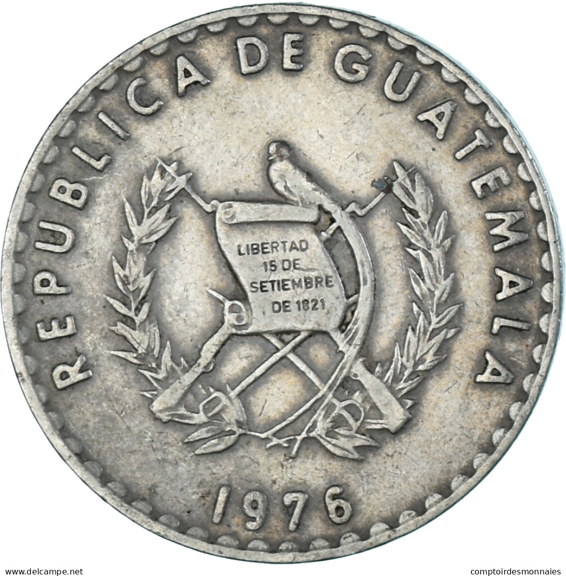 Monnaie, Guatemala, 25 Centavos, 1976 - Guatemala