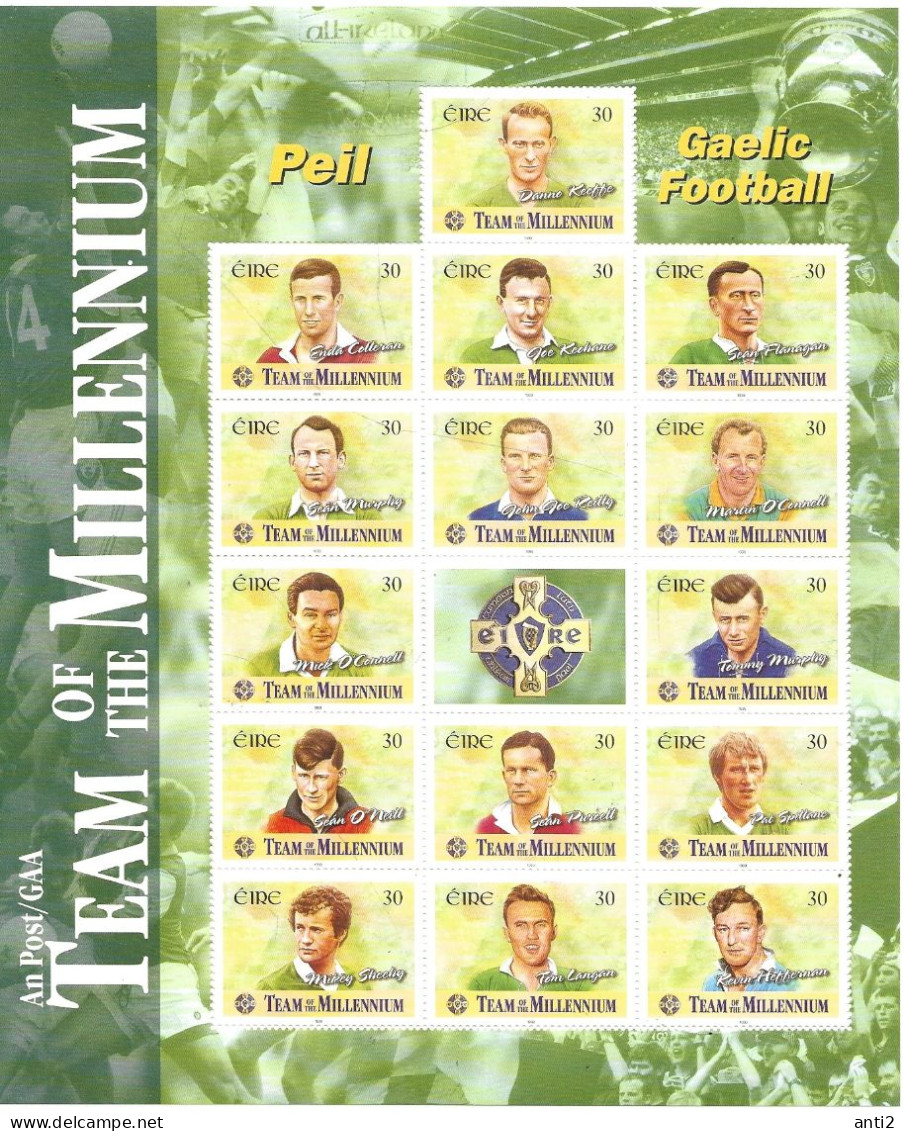 Ireland 1999 Team Of The Millennium In Gaelic Football   Mi  1150-1165 Sheet  MNH(**) - Andere & Zonder Classificatie