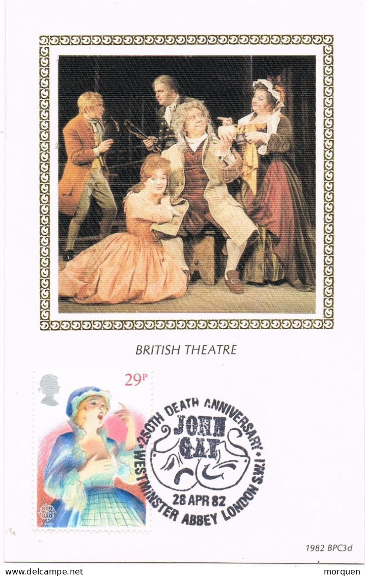 50968. Tarjeta Maxima WESTMINSTER ABBEY, LONDON 1982 (England) British Theatre. Terma EUROPA - Maximum Cards