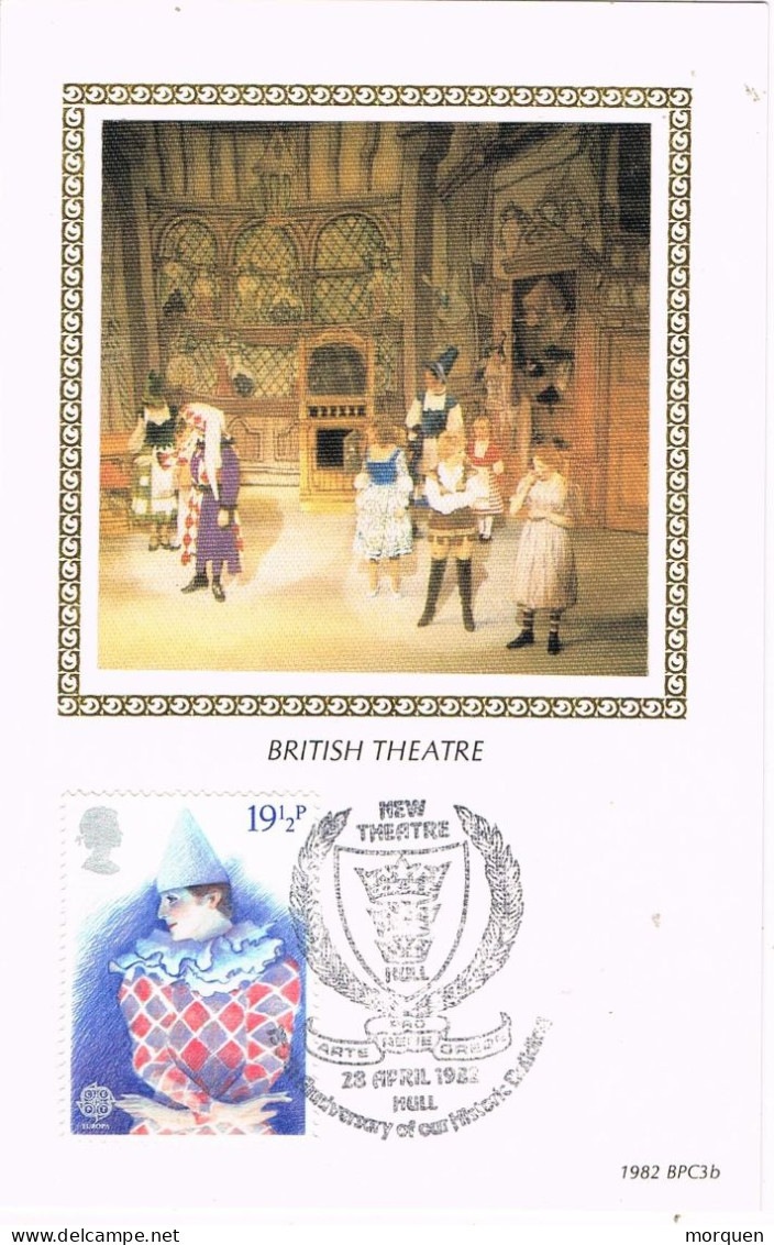 50970. Tarjeta Maxima HULL, England 1982 New Theatre. British Theatre. Terma EUROPA - Cartas Máxima