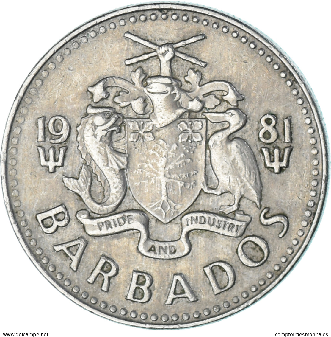 Monnaie, Barbade, 25 Cents, 1981 - Barbades