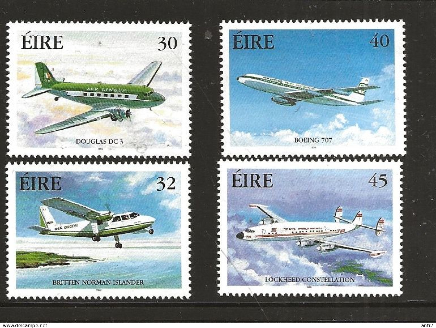 Ireland 1999 Civil Aviation In Ireland: Passenger Planes   Mi  1180 - 1183  MNH(**) - Other & Unclassified