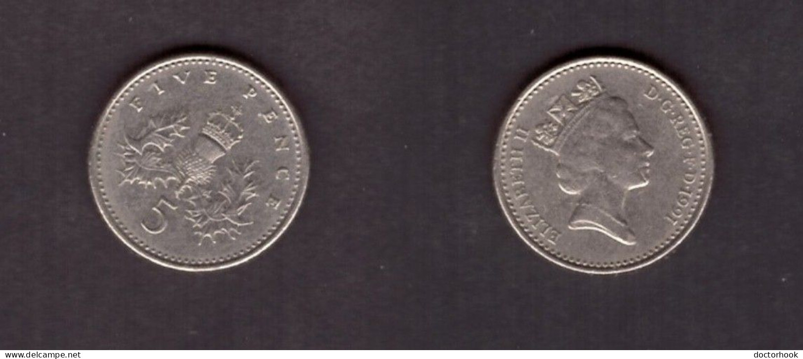 GREAT BRITAIN   5 PENCE 1991 (KM # 937b) #7290 - 5 Pence & 5 New Pence