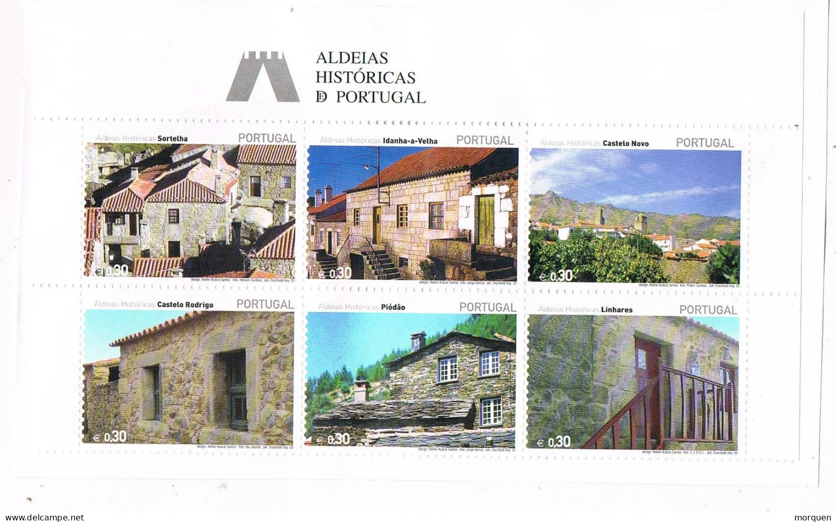 50974. Fragmento Media Hojita ALDEAS HISORICAS De PORTUGAL 2005 * - Storia Postale