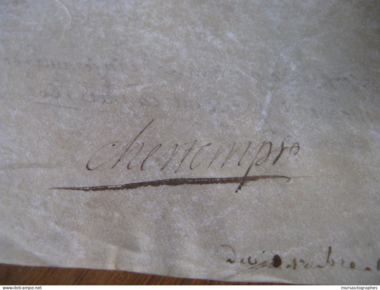 JACQUES CHERTEMPS DE MAUSSET Autographe Signé 1664 CONSEILLER LOUIS XIV RECEVEUR TAILLES REIMS - Personnages Historiques