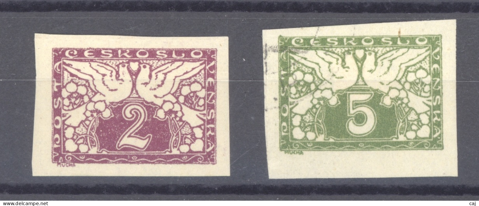 Tchécoslovaquie  -  Journaux  :  Yv  9a-10a  *  Sur Papier Blanc - Newspaper Stamps