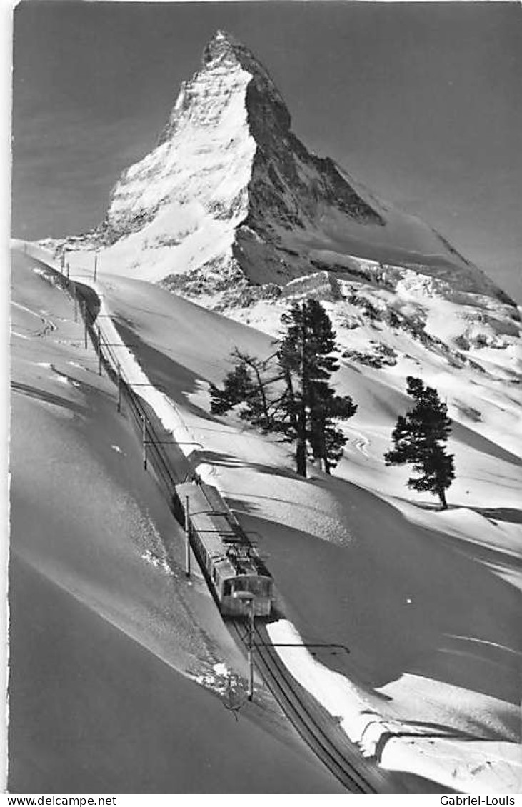 Zermatt Gornergratbahn Mit Matterhorn Cervin Im Winter Bahn - Zermatt