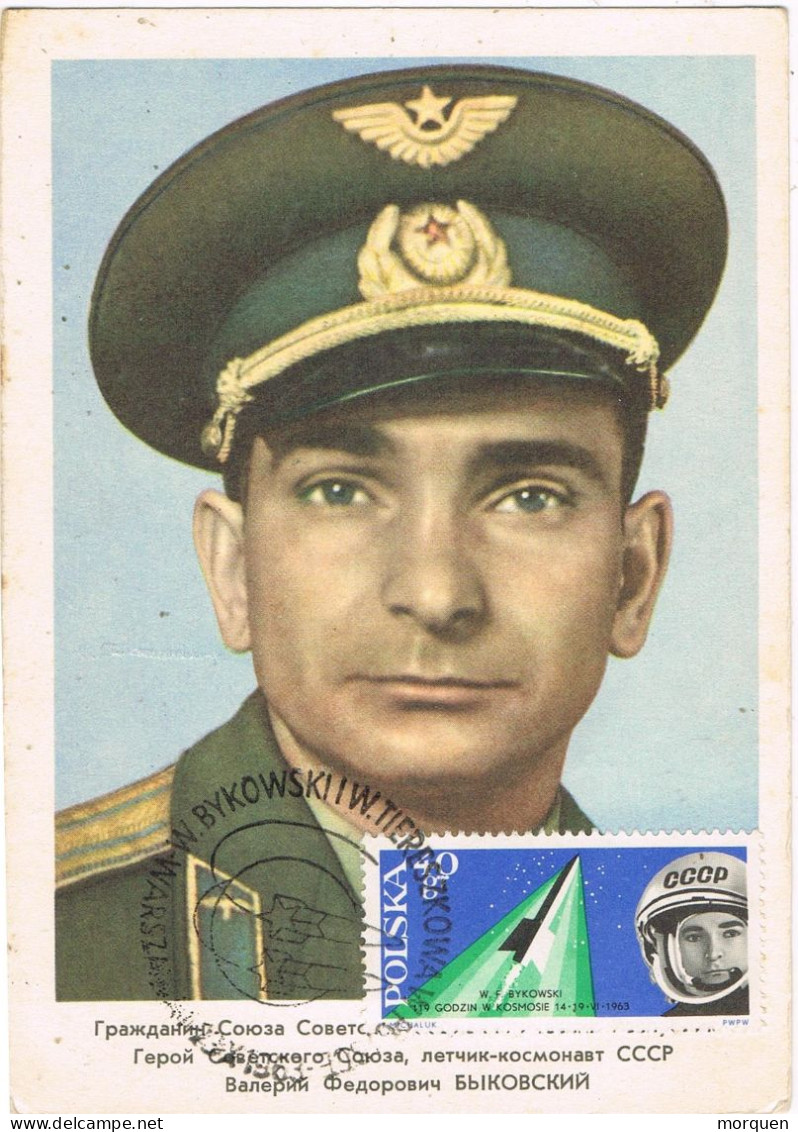 50979. Tarjeta Maxima WARSZAWA (Polska)  1963, Astronauta, SPACE, BYKOWSKI - Cartes Maximum
