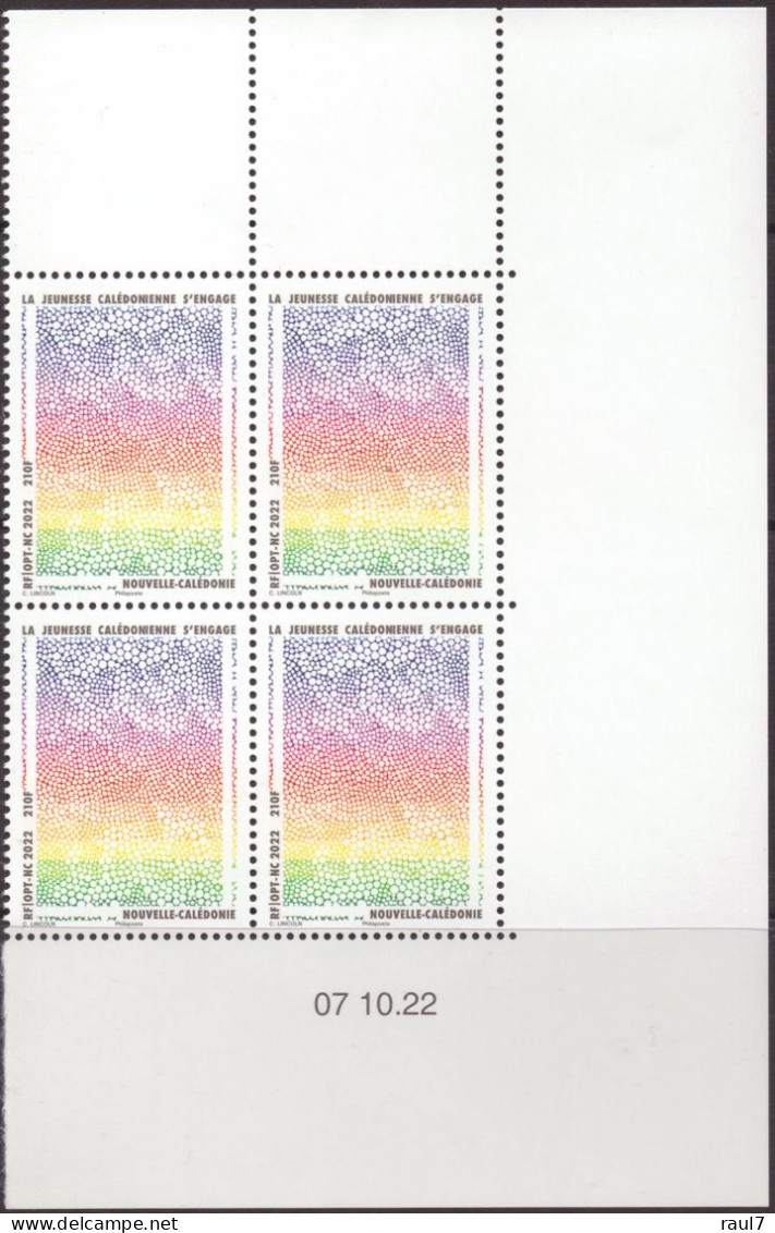 Nouvelle-Calédonie 2022 - Jeunesse Calédonienne S'engage - Bloque De 4 Avec Coin Daté Neufs // Mnh - Unused Stamps