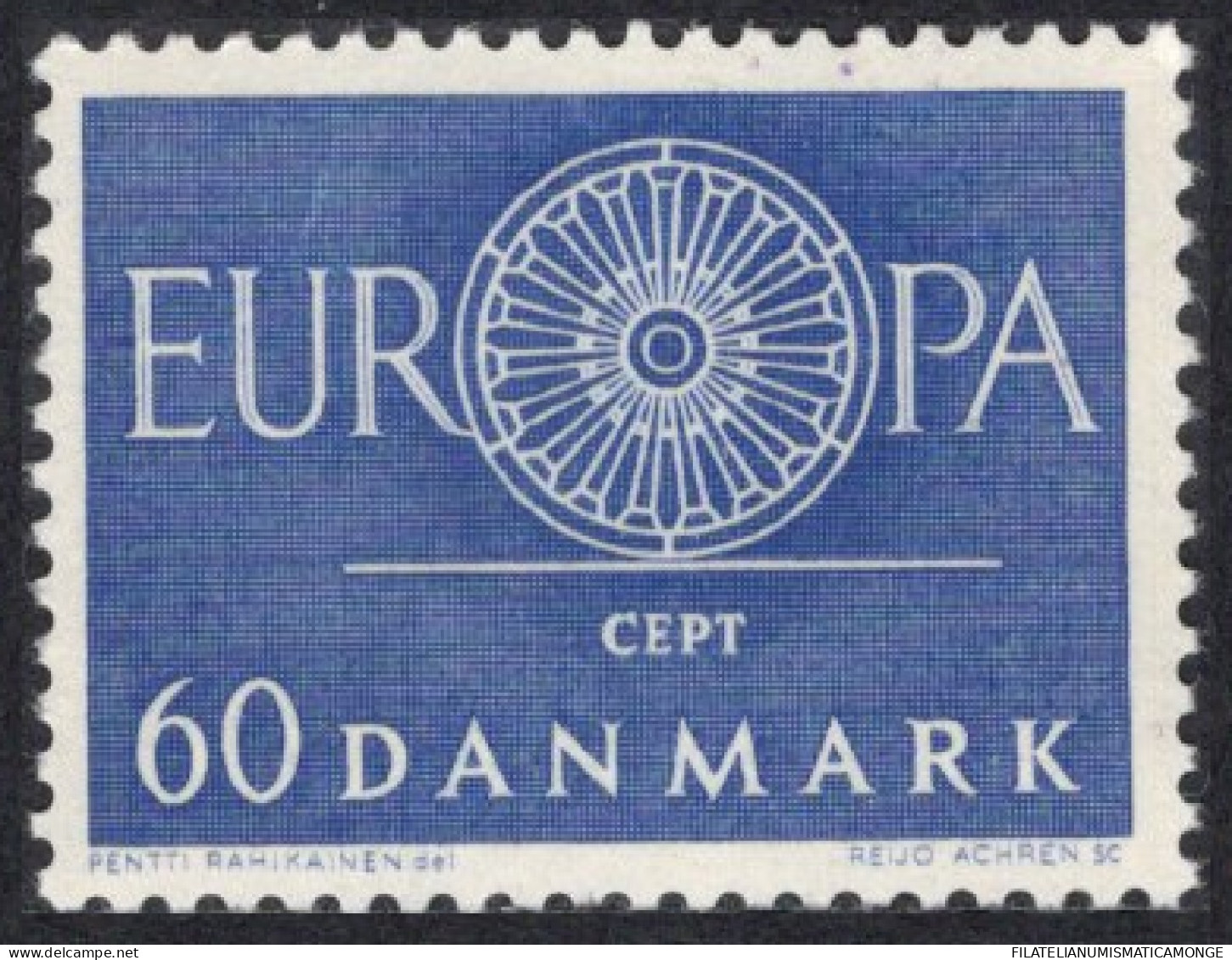  EUROPA - CEPT -           **/MNH Dinamarca 1960 / Piedra Grabada En Hueco.Nª39 - Nuevos