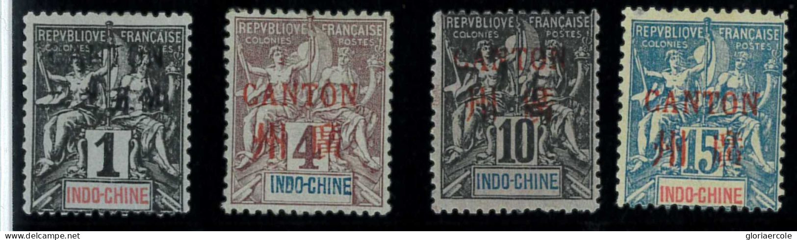 Aa5655c  -  French CANTON - STAMP - Yvert # 1 + 3 + 6 + 7   Mint  MH + MNH - Ungebraucht