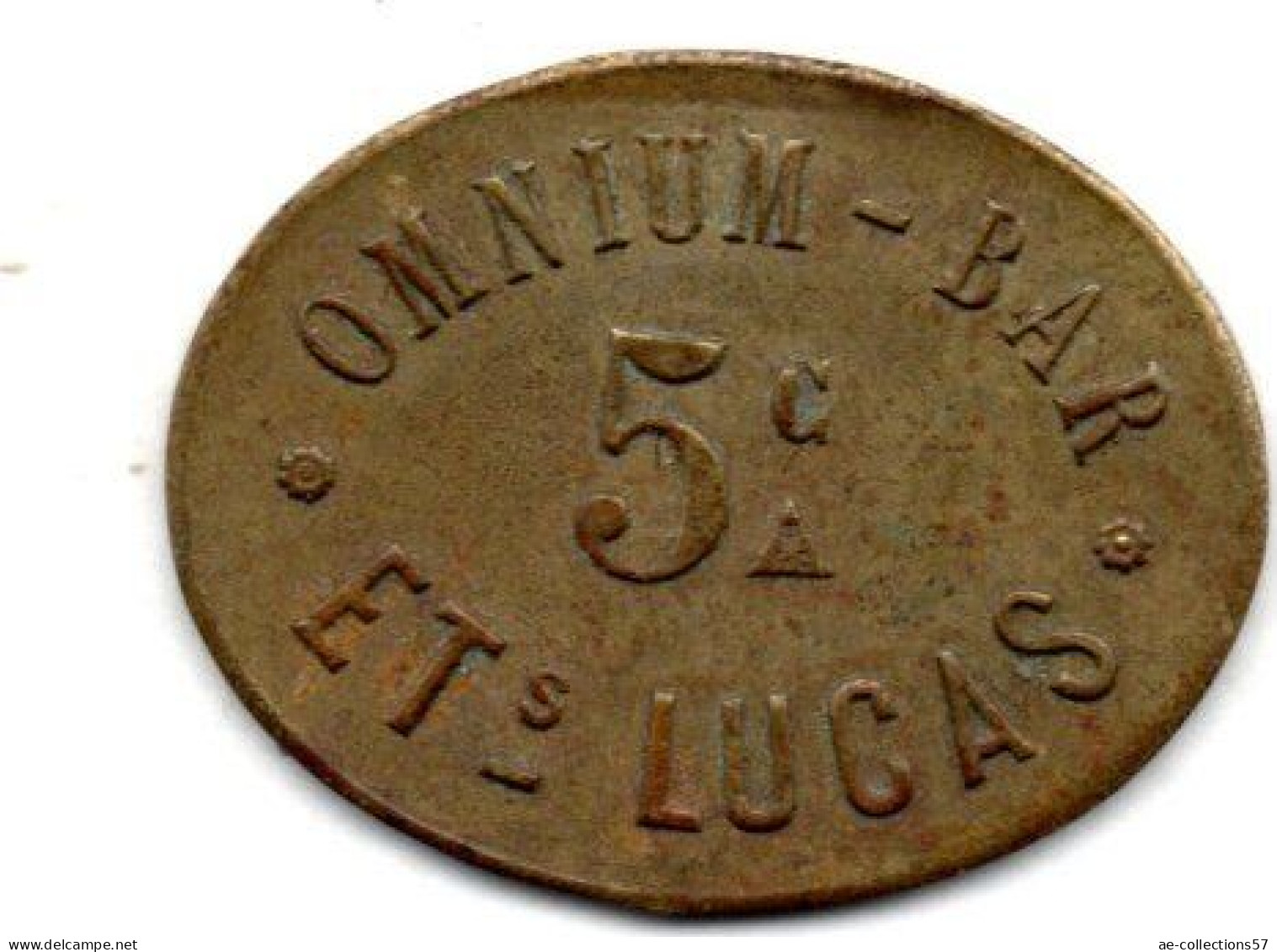 MA 23981 / Paris 5 Centimes Omnium Bar - Ets Lucas TTB - Professionals/Firms