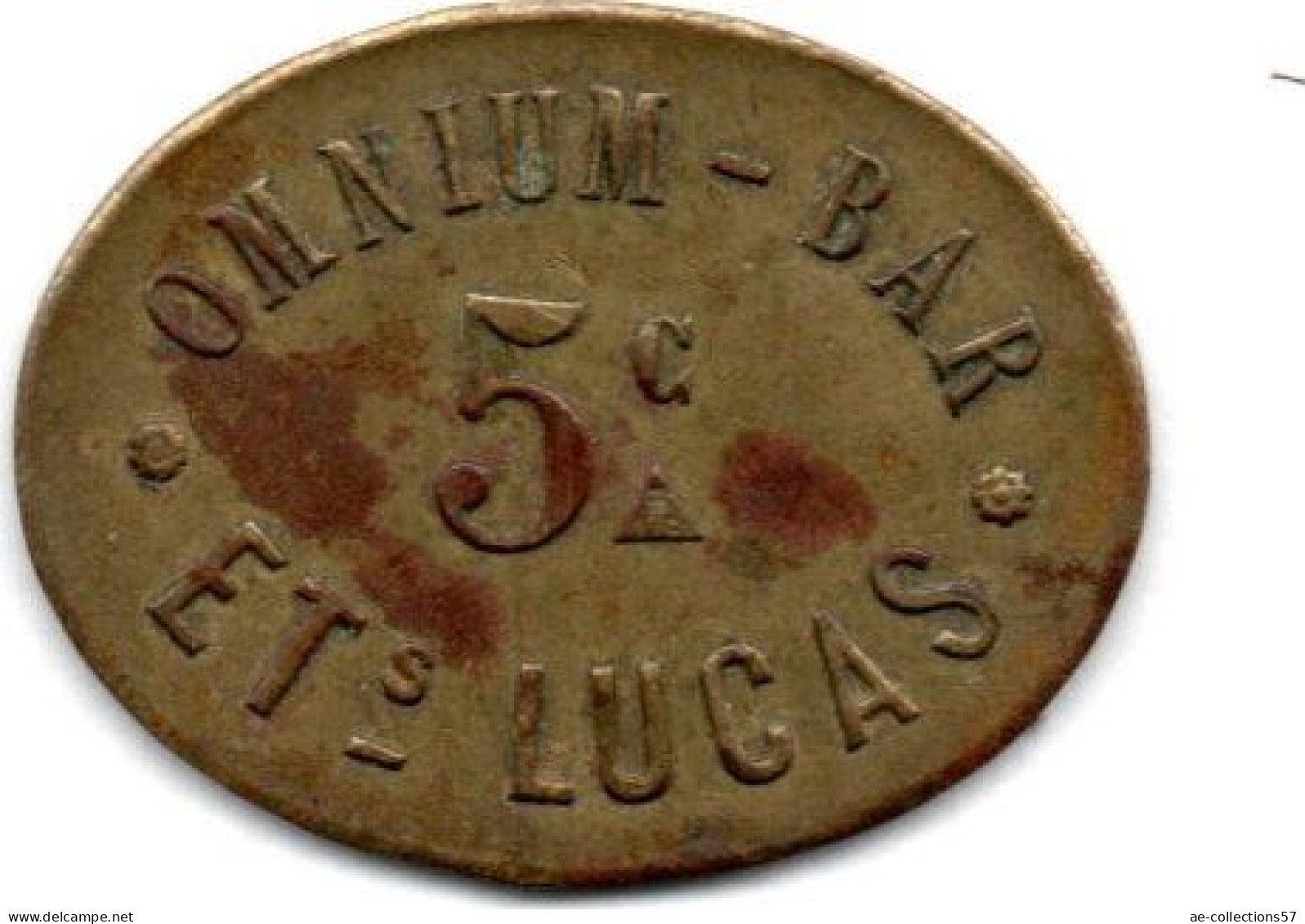 MA 23984 / Paris 5 Centimes Omnium Bar - Ets Lucas TTB - Professionals / Firms