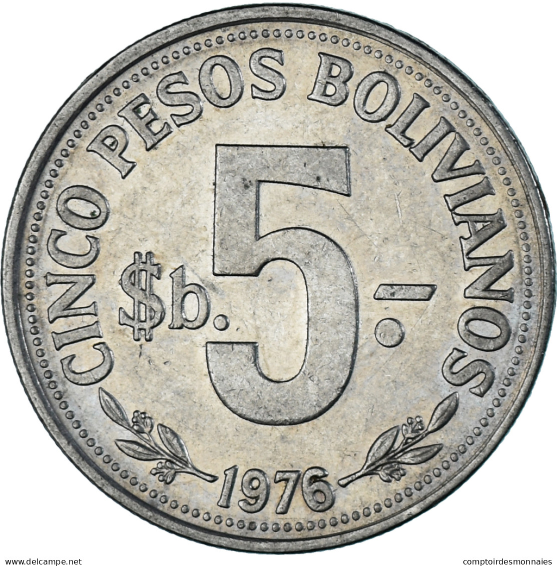 Monnaie, Bolivie, 5 Pesos Bolivianos, 1976 - Bolivie