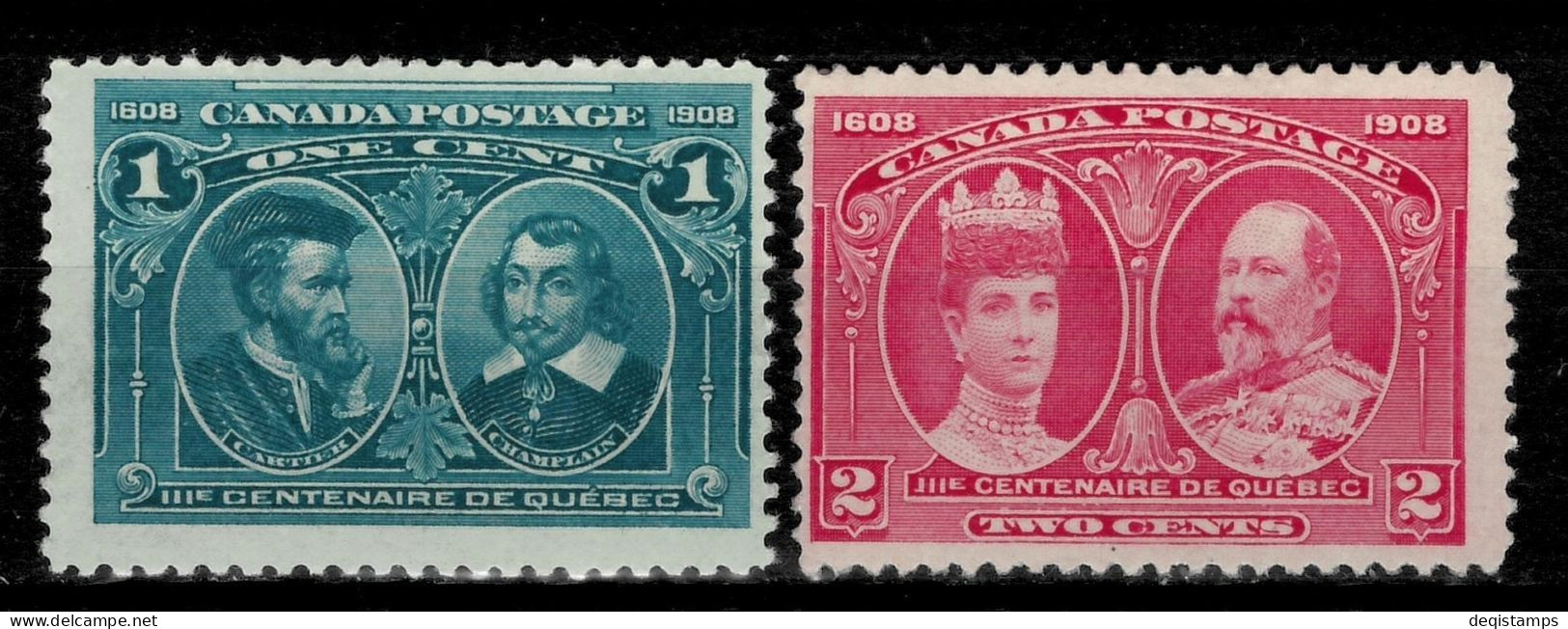 Canada Stamp 1908 / Sc# 97/98 1 & 2¢  MLH Lot - Unused Stamps