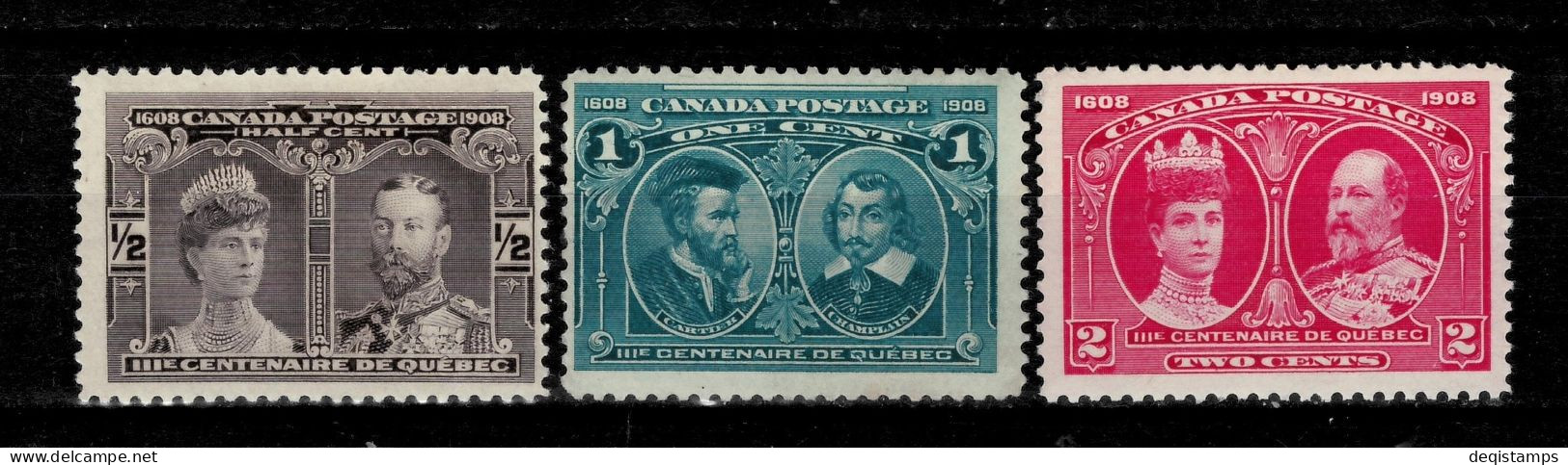 Canada Stamp 1908 / Sc# 96/98 1/2 - 2¢  MLH Lot - Unused Stamps