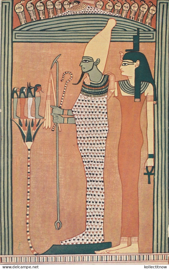 MAYER’s POST CARD - OSIRIS , ISIS WITHIN THE SHRINE - Museos