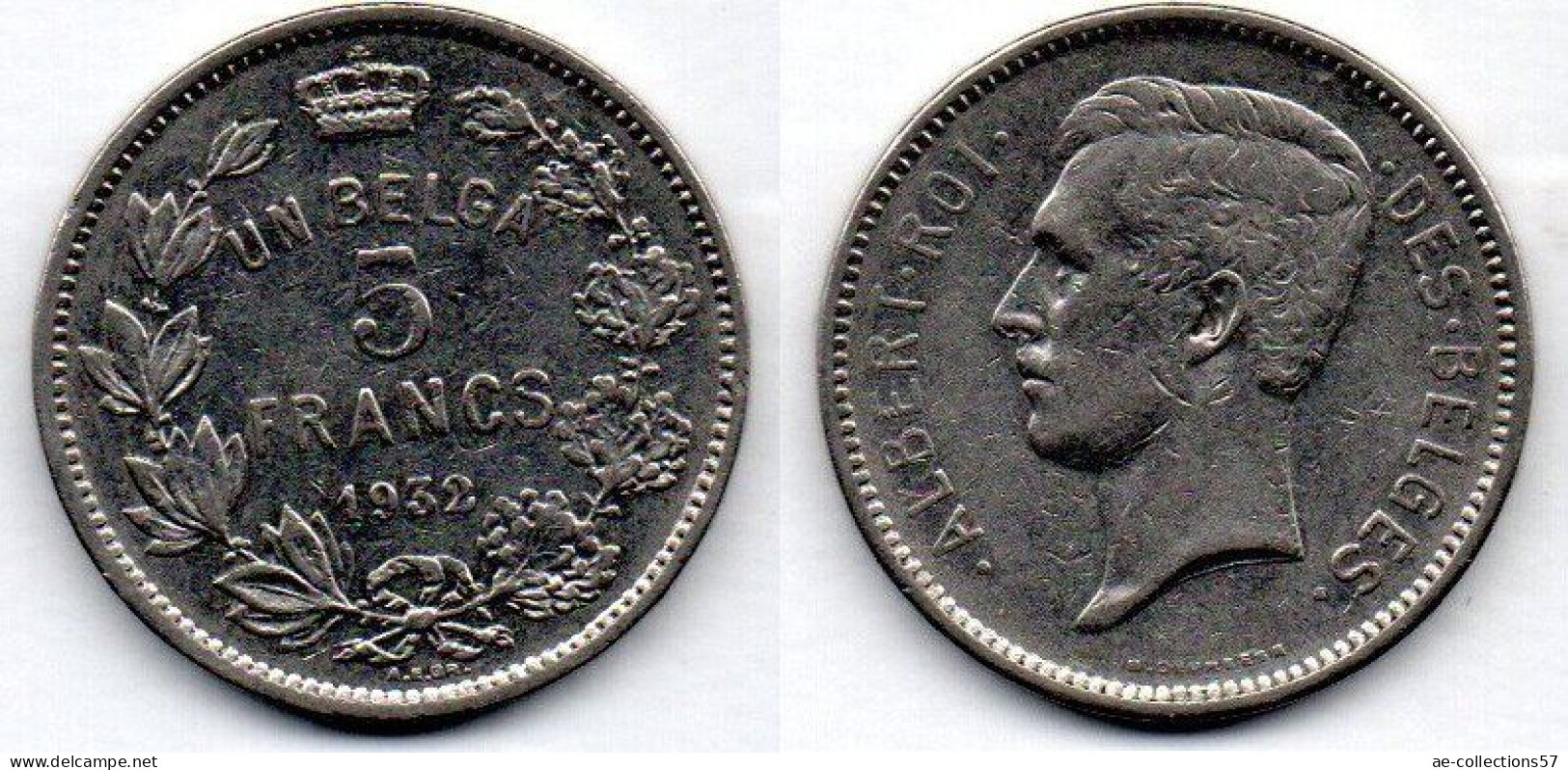MA 24091 / Belgique - Belgien - Belgium   5 Francs 1932 TTB - 20 Francs & 4 Belgas
