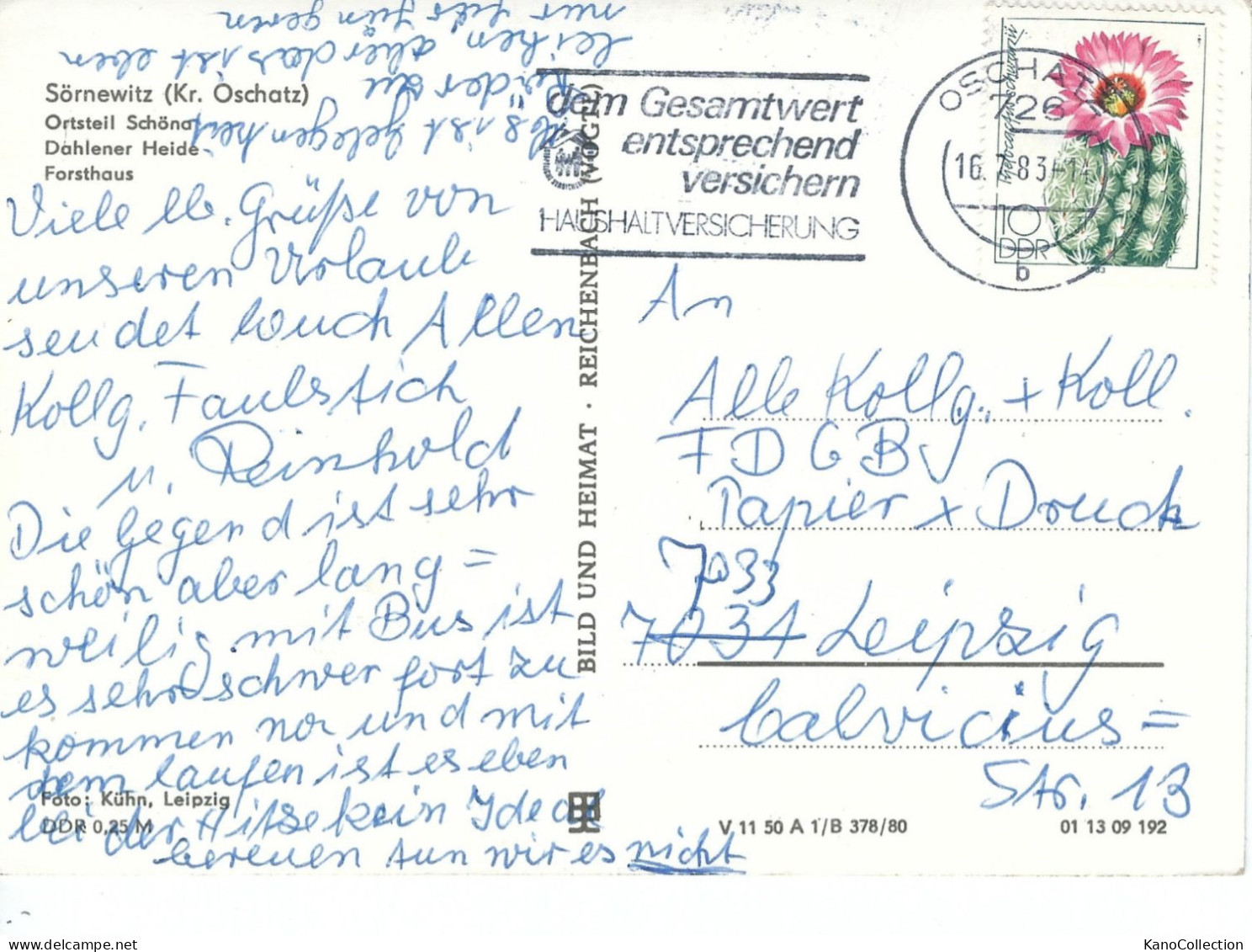 Sörnewitz, Kreis Oschatz, DDR, Forsthaus Dahlener Heide, PKWs, Gelaufen 1983 - Oschatz